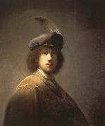Rembrandt van rijn Self-Portrait with Plumed Beret oil painting on canvas